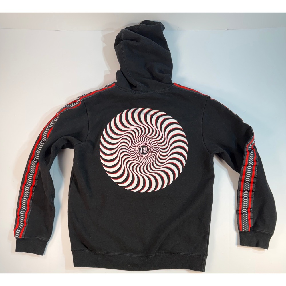 Spitfire Wheels The End Hoodie Black Red White Bighead Logo Tape Sleeve Small